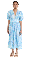 Poupette St Barth Poupette St. Barth Midi Dress `reine` In Blue Esterel