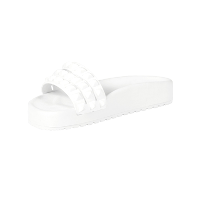 Carmen Sol Franco 3 Strap Slides In White