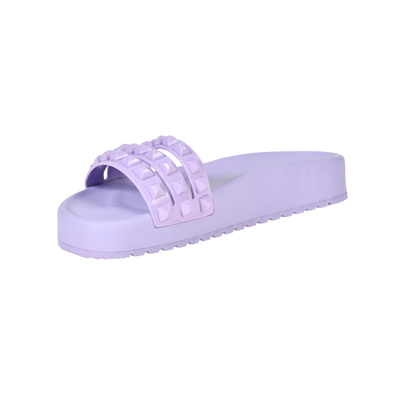 Carmen Sol Franco 3 Strap Slides In Violet