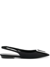 Saint Laurent Maxine Slingback Ballerina Shoes In Black