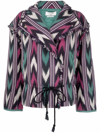 Isabel Marant Étoile Geometric-print Fringed Jacket In Blu