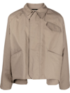 Fendi Asymmetric-hem Shirt Jacket In Marrone
