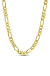 Delmar 18k Gold Plated Figaro Chain Link Necklace In Yellow