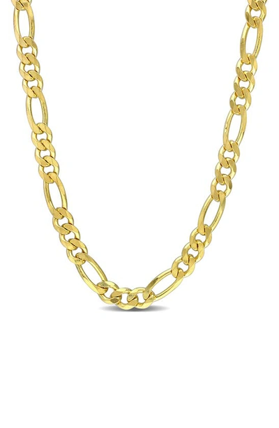 Delmar 18k Gold Plated Figaro Chain Link Necklace In Yellow