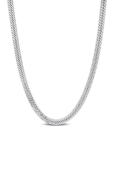 Delmar Sterling Silver Curb Link Chain Necklace In White