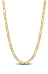DELMAR 18K GOLD PLATED FIGARO CHAIN LINK NECKLACE