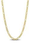 Delmar 18k Gold Plated Figaro Chain Link Necklace In Yellow