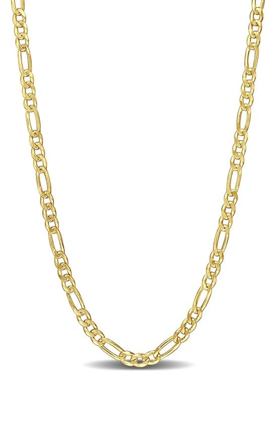 Delmar 18k Gold Plated Figaro Chain Link Necklace In Yellow