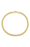 DELMAR 18K GOLD PLATED CURB LINK CHAIN BRACELET