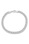 Delmar Sterling Silver Curb Link Chain Bracelet In White