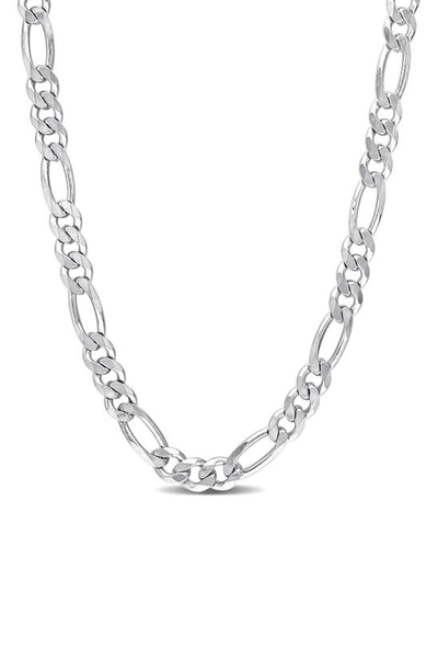 Delmar Sterling Silver Figaro Chain Link Necklace In White