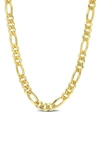 Delmar 18k Gold Plated Figaro Chain Link Necklace In Yellow