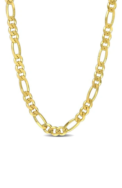 Delmar 18k Gold Plated Figaro Chain Link Necklace In Yellow
