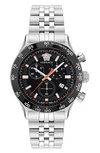 Versace Hellenyium Chrono Bracelet Watch In Stainless Steel
