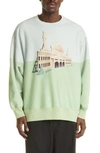 Undercover C/s Palace Print Sweatshirt In Peppermint