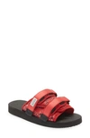 Suicoke Red And Black Nylon Moto-cab-pt02 Sandal In Red