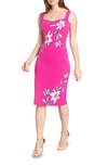DRESS THE POPULATION NICOLE FLORAL SWEETHEART NECK COCKTAIL DRESS