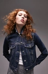 Topshop Tilda Crop Denim Jacket In Blue