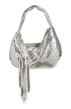 Whiting & Davis Marisol Twisted Mesh Hobo Bag In Silver