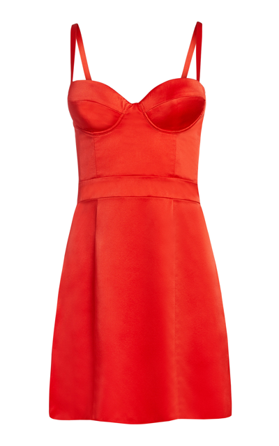 Alejandra Alonso Rojas Women's Bustier Silk Mini Dress In Red