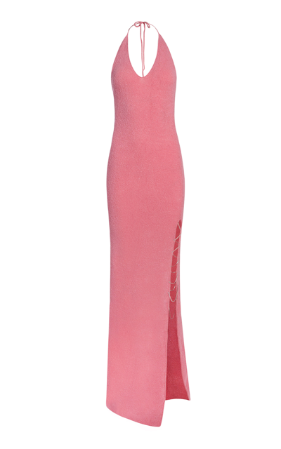 Alejandra Alonso Rojas Women's Cotton-blend Halter Maxi Dress In Pink