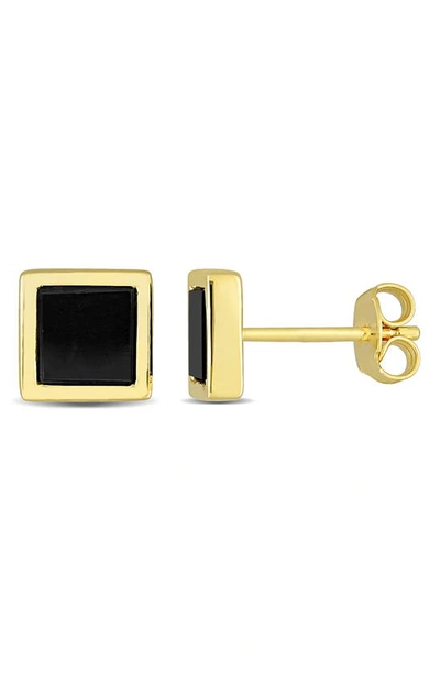 Delmar Black Onyx Square Stud Earrings