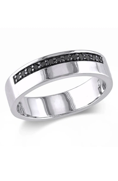 Delmar Sterling Silver Black Diamond Ring