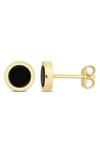 Delmar Black Onyx Round Stud Earrings In Black