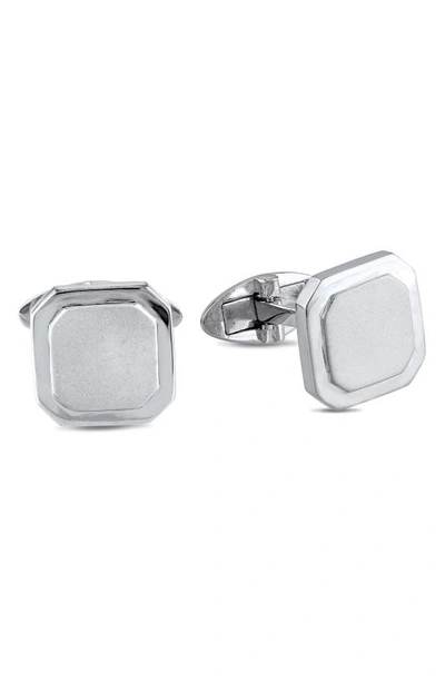 Delmar Sterling Silver Square Cuff Links In White