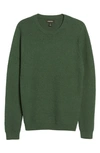Nordstrom Popcorn Stitch Cotton Blend Crewneck Sweater In Green Ponderosa