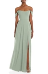 After Six Off The Shoulder Evening Gown In Willow