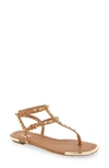 Dkny Hadi Spiked Leather Sandals In Nougat