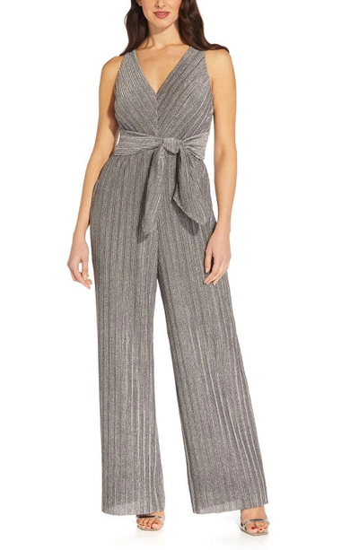 Adrianna Papell Arianna Papell Petite V-neck Jumpsuit In Multi