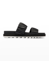 Sorel Roaming Two-strap Slide Sandals In Black Chalk
