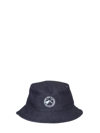 Apc Logo-print Denim Bucket Hat In Blue