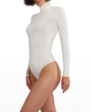 Wolford Colorado Turtleneck Long-sleeve Bodysuit In Ecru
