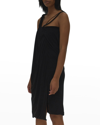 Helmut Lang Scala Twist Sleeveless Dress In Basalt Black