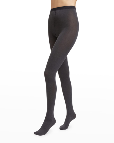 Wolford Cotton Velvet Opaque Tights In Ant.mel