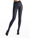 Wolford Cotton Velvet Opaque Tights In Admiral