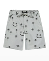 MOLO BOY'S AJVIN WOVEN SHORTS WITH PALM TREE SMILEYS