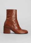 Chloé Meganne Block-heel Leather Ankle Boots In Rosewood Brown