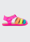 Ugg Kid's Kolding Caged Grip-strap Sandals, Baby/toddlers In Pink Rainbow