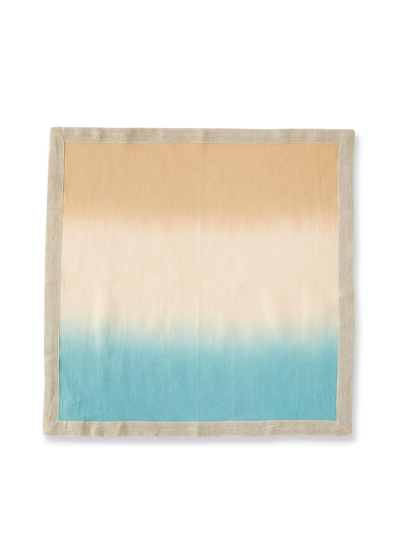 Kim Seybert Dip-dye Napkin In Natural/seafoam