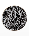 Hunt Slonem Jubilee Serving Plate With Hand-painted Gold Rim