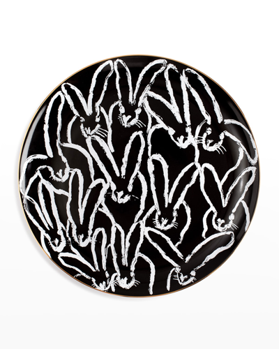 HUNT SLONEM JUBILEE SERVING PLATE WITH GOLD RIM