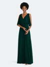 Dessy Collection After Six V-neck Split Sleeve Blouson Bodice Maxi Dress In Green