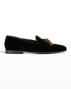 MANOLO BLAHNIK MEN'S TUXIDO VELVET TASSEL LOAFERS