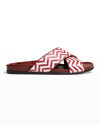 MANOLO BLAHNIK MEN'S CHILTERN RAFFIA SLIDE SANDALS