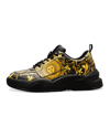 Versace Jeans Couture Men's Scarpa Garland Sun Leather Sneakers In Nero