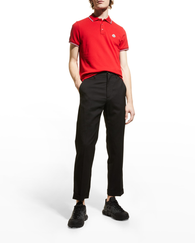 MONCLER MEN'S TIPPED POLO SHIRT